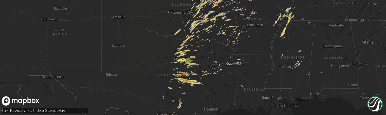 Hail map on October 2, 2014