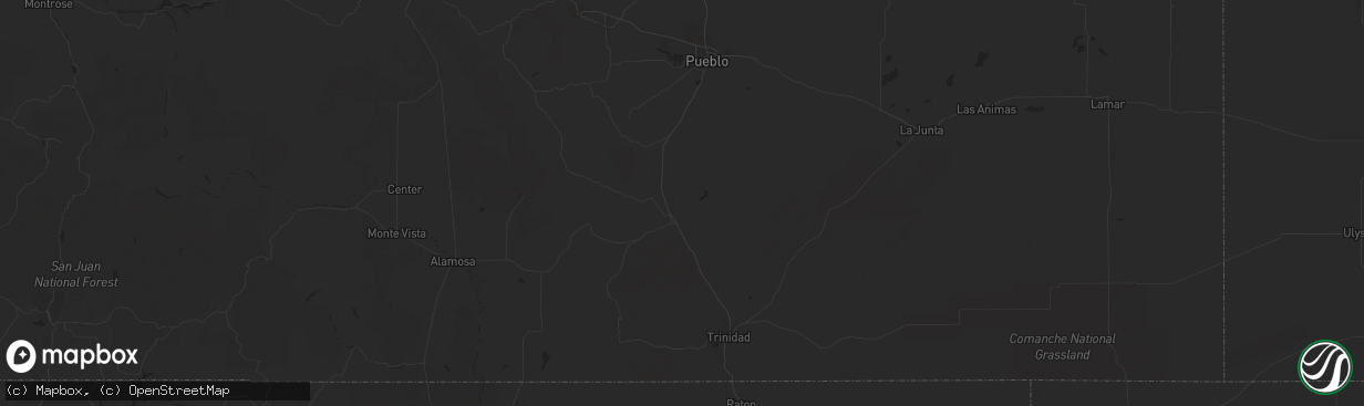 Hail map in Las Vegas, NM on October 2, 2015