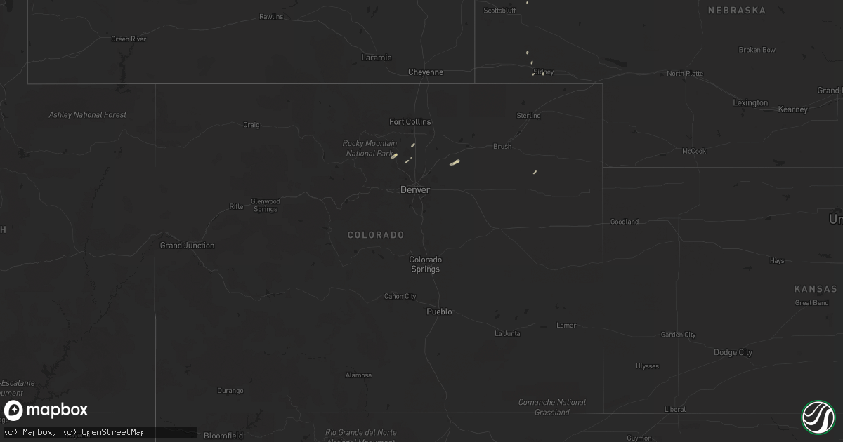 Hail map in Nebraska on October 2, 2015