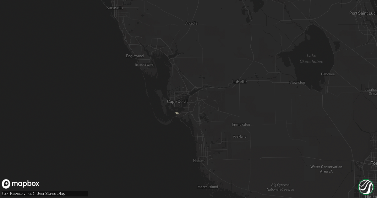 Hail map in Fort Myers, FL on October 2, 2016