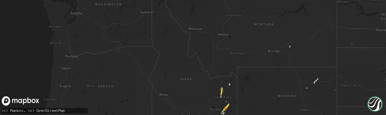 Hail map in Idaho on October 2, 2016