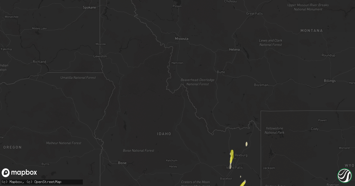 Hail map in Idaho on October 2, 2016