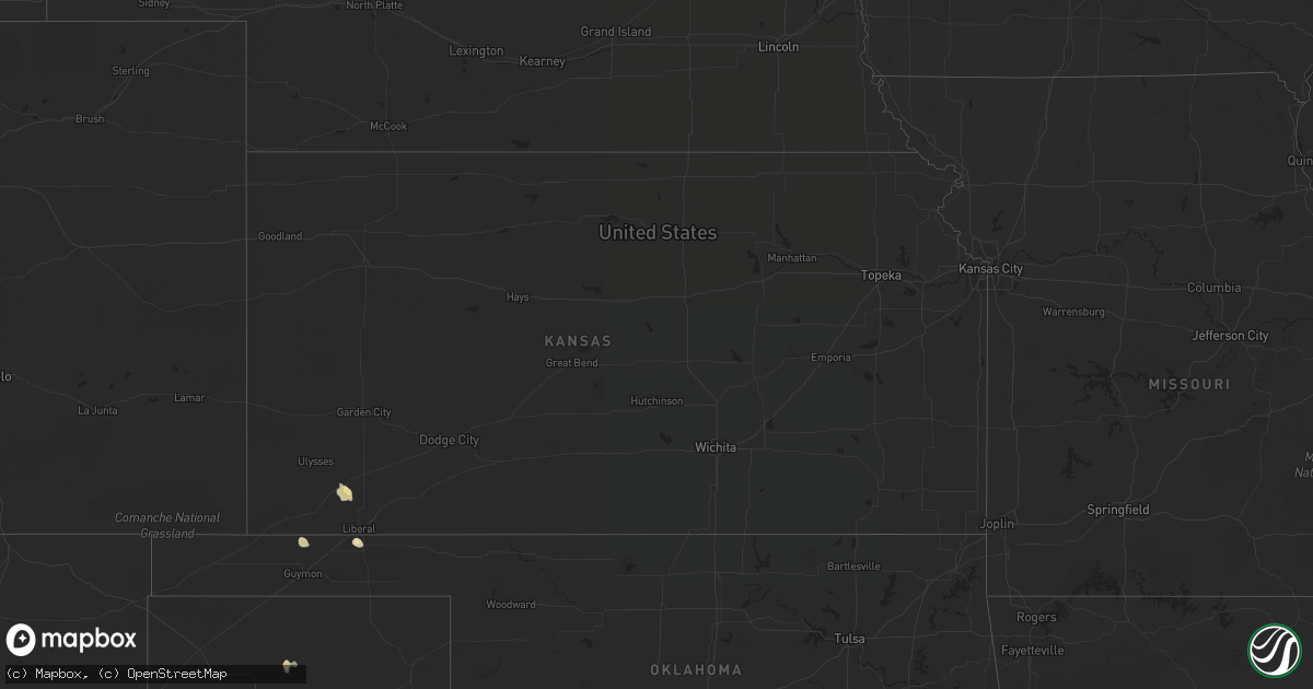 Hail map in Kansas on October 2, 2016