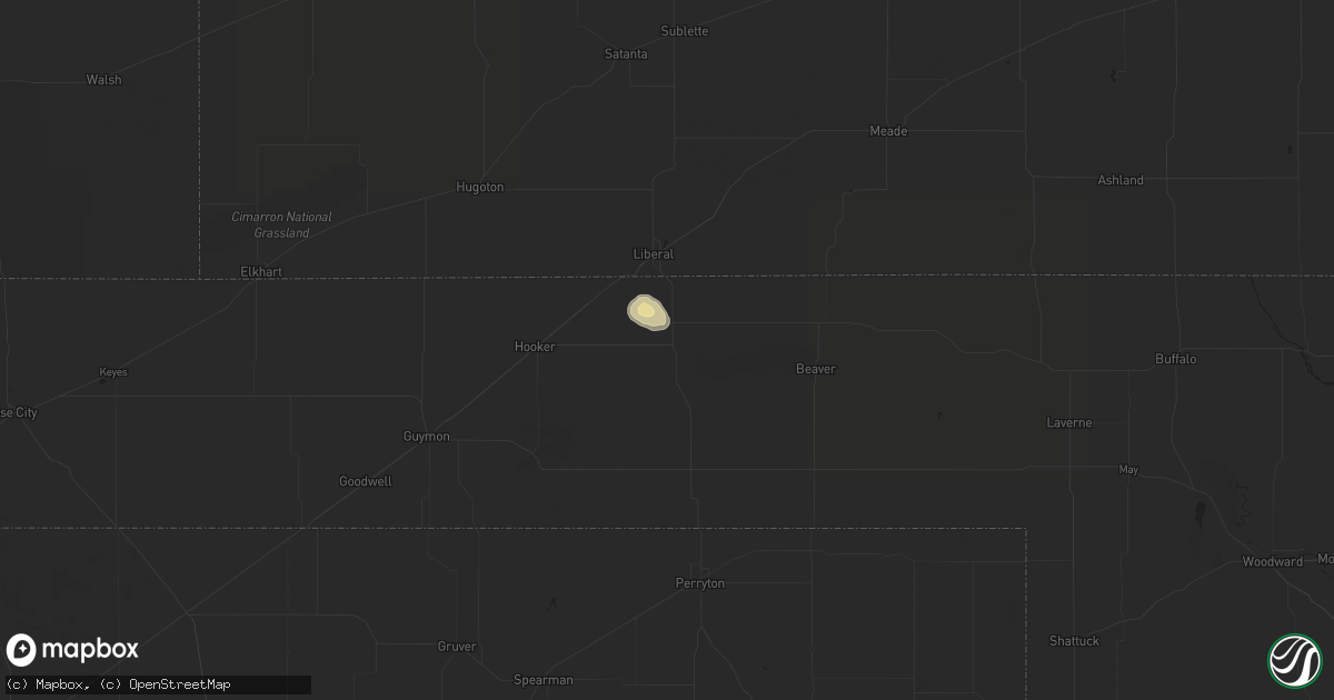Hail map in Turpin, OK on October 2, 2016