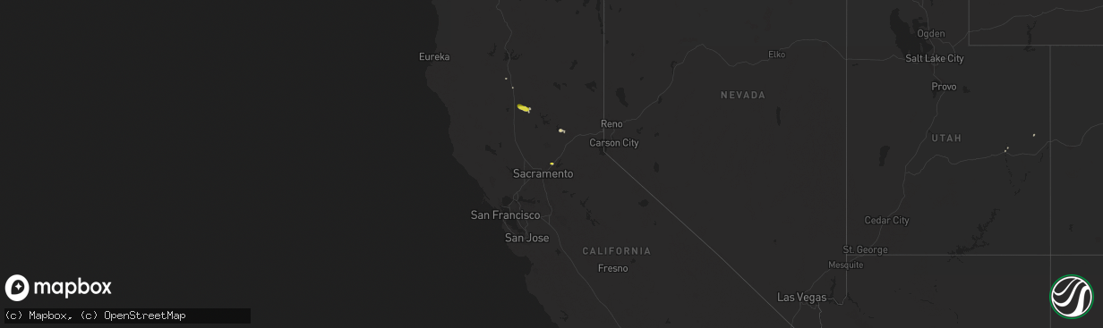 Hail map on October 2, 2016