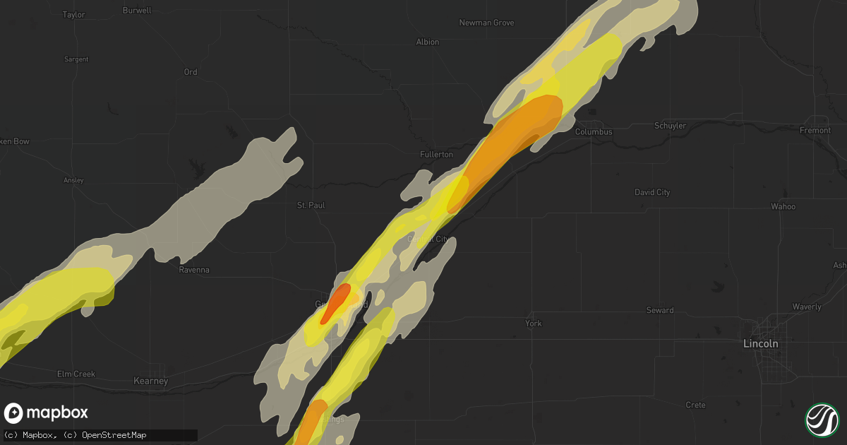 Hail map in Central City, NE on October 2, 2017