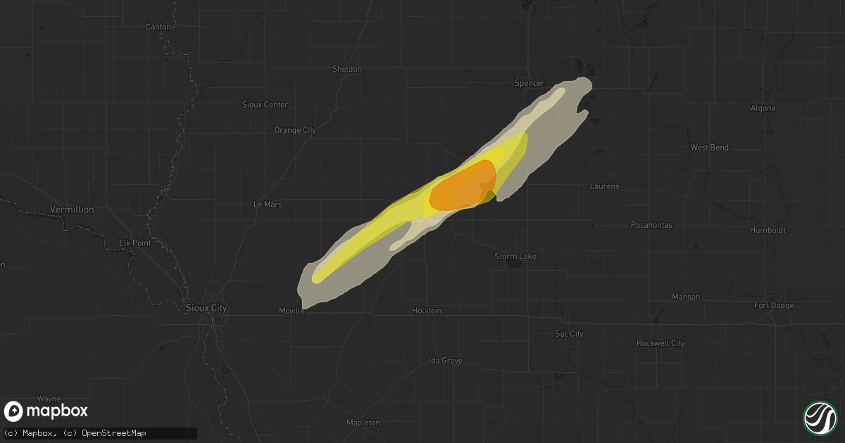 Hail map in Cherokee, IA on October 2, 2017