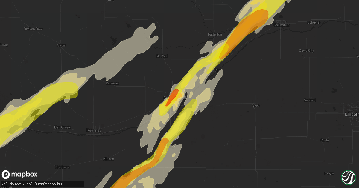 Hail map in Grand Island, NE on October 2, 2017