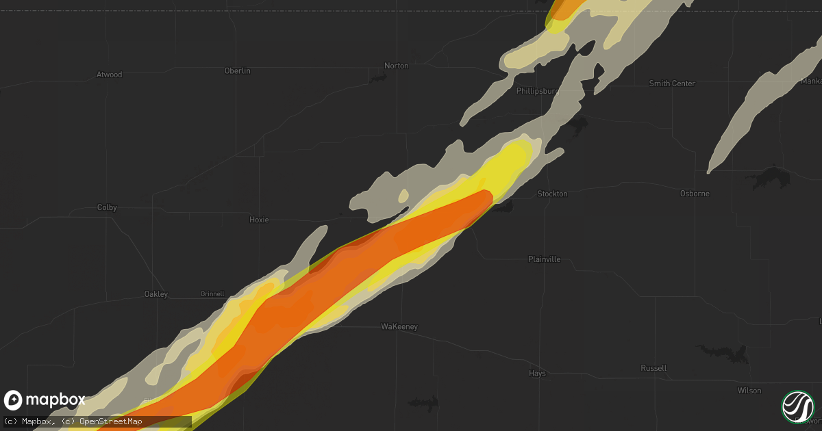 Hail map in Hill City, KS on October 2, 2017