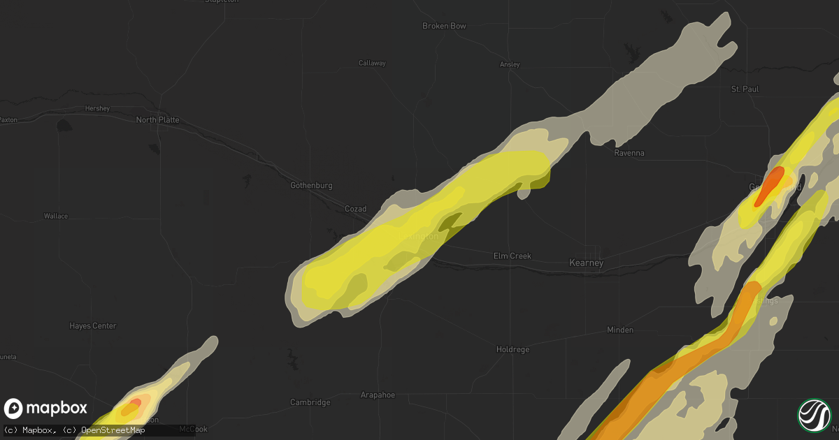 Hail map in Lexington, NE on October 2, 2017