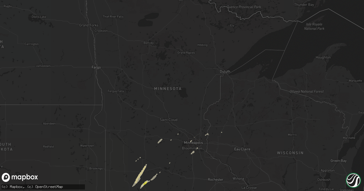 Hail map in Minnesota on October 2, 2017