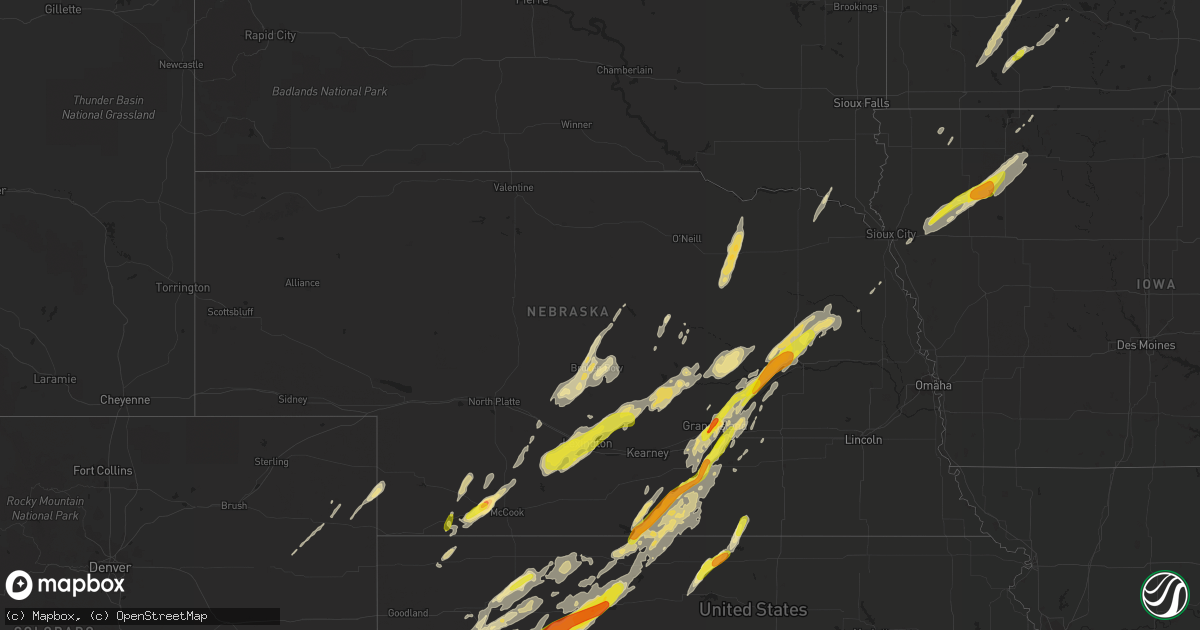 Hail map in Nebraska on October 2, 2017