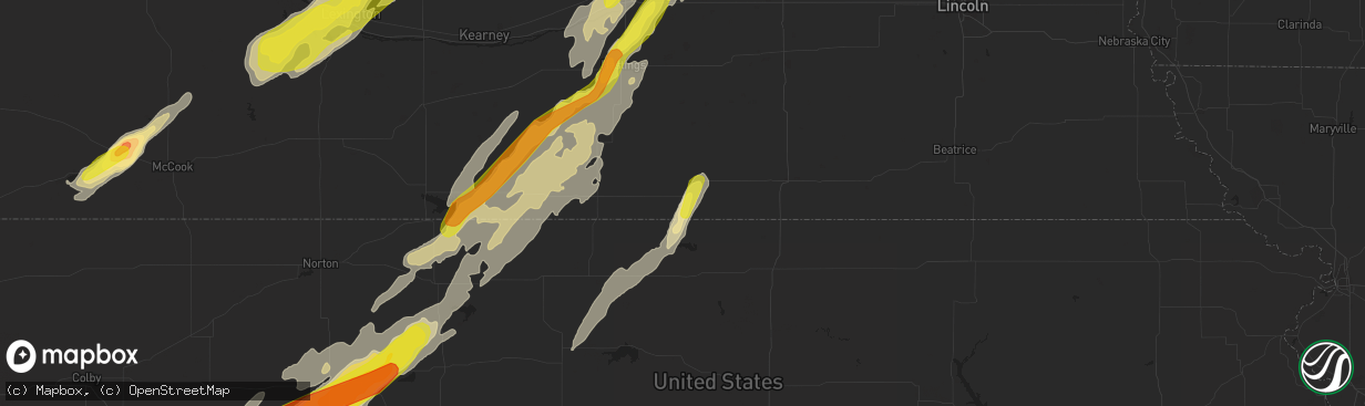 Hail map in Superior, NE on October 2, 2017