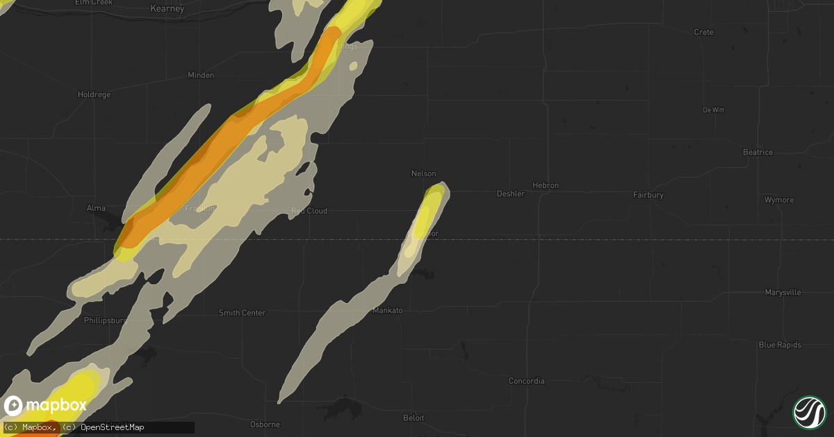 Hail map in Superior, NE on October 2, 2017