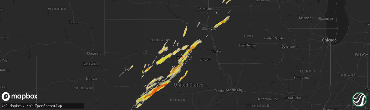 Hail map on October 2, 2017