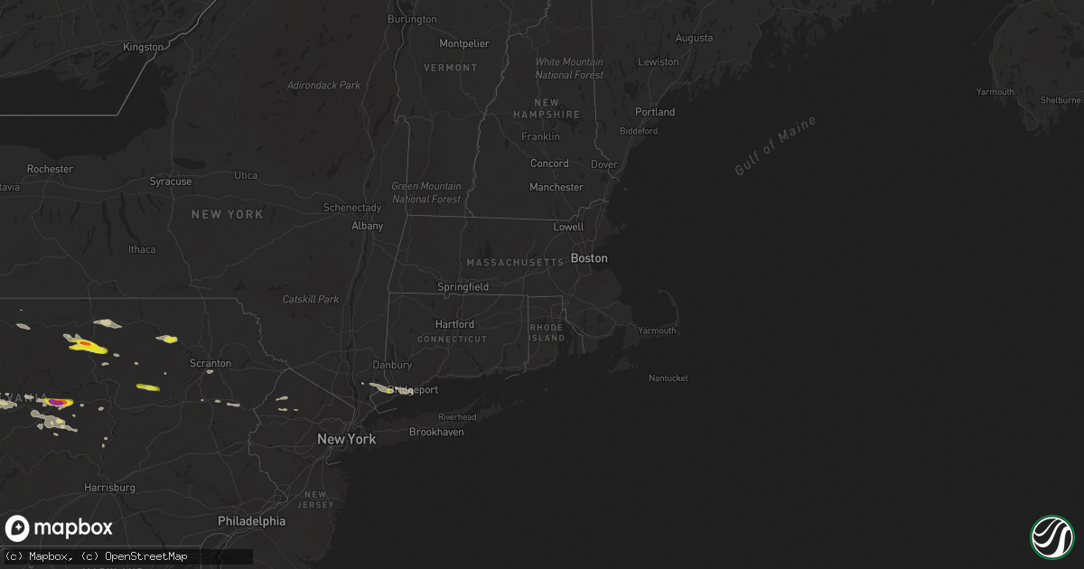 Hail map in Connecticut on October 2, 2018