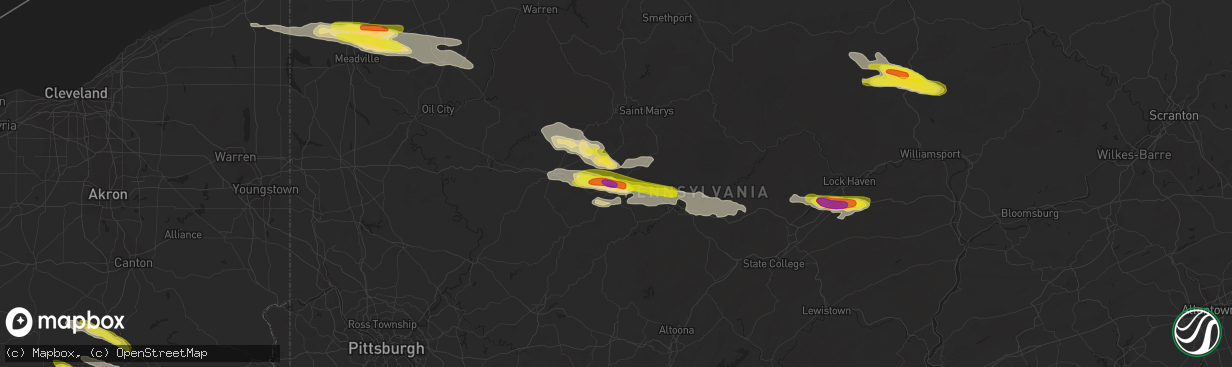 Hail map in Du Bois, PA on October 2, 2018