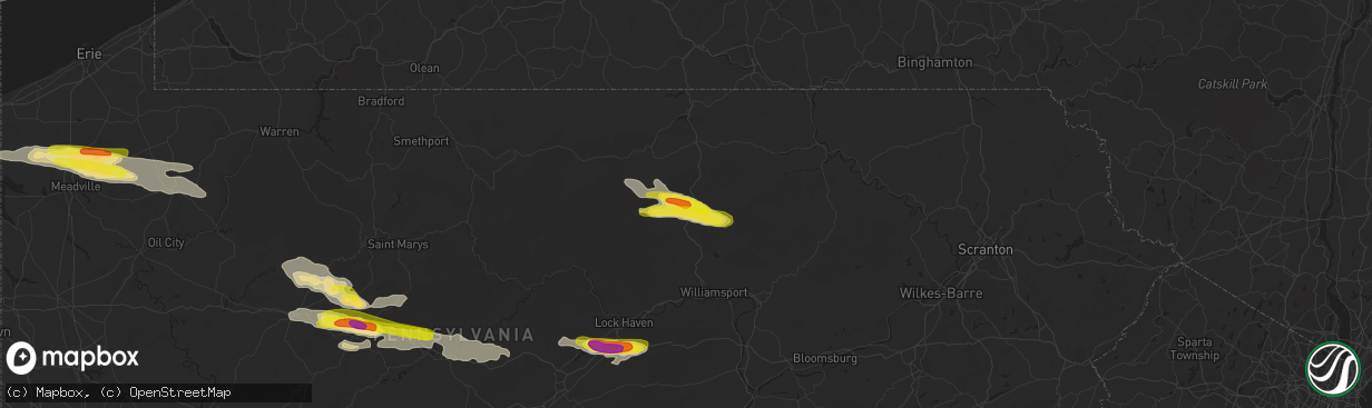 Hail map in Liberty, PA on October 2, 2018