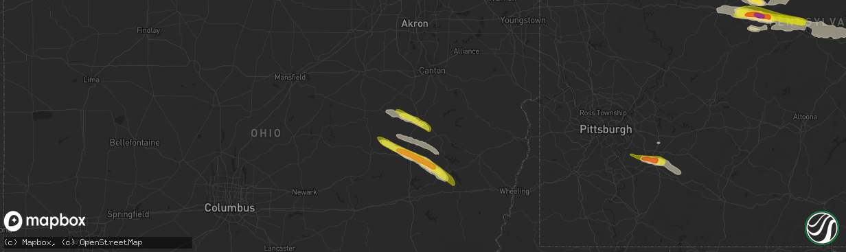 Hail map in New Philadelphia, OH on October 2, 2018