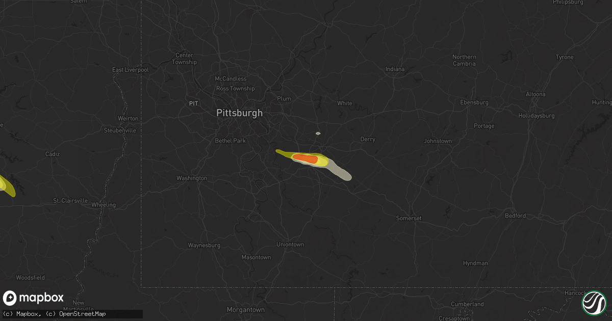 Hail map in New Stanton, PA on October 2, 2018