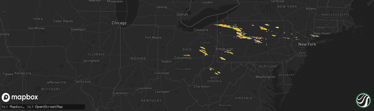 Hail map on October 2, 2018