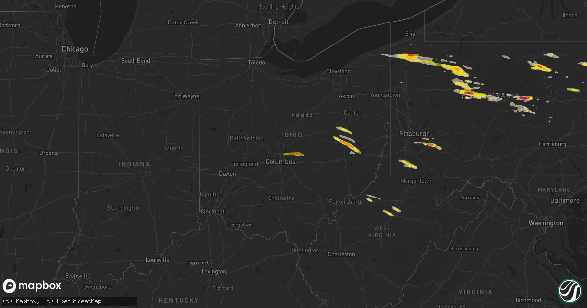 Hail map on October 2, 2018
