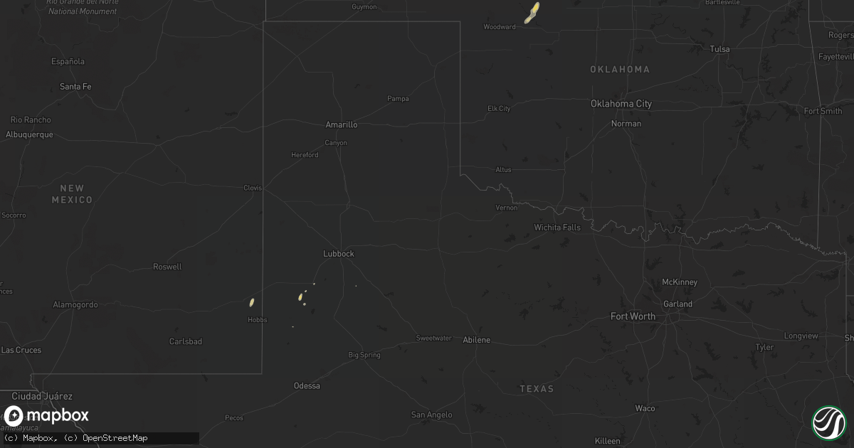 Hail map on October 2, 2019