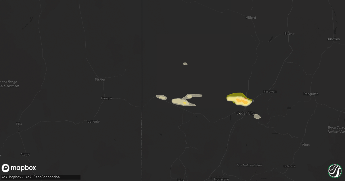 Hail map in Beryl, UT on October 2, 2022