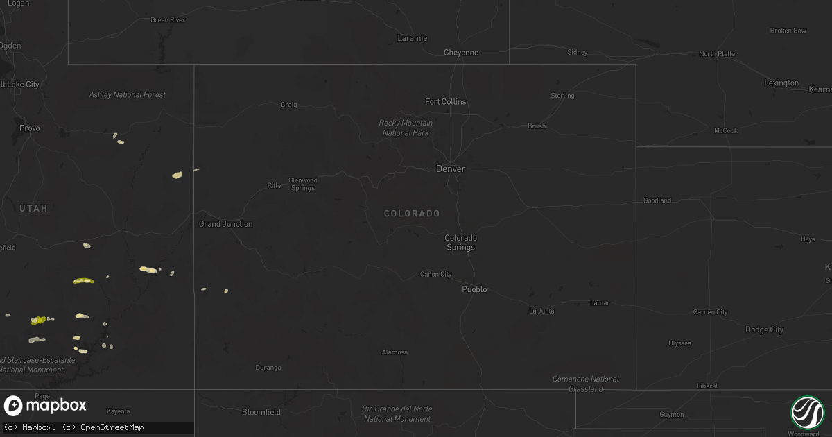 Hail map in Colorado on October 2, 2022
