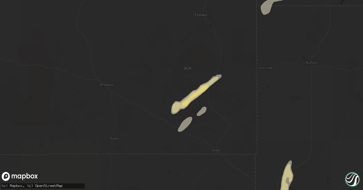 Hail map in Hammond, MT on October 2, 2022