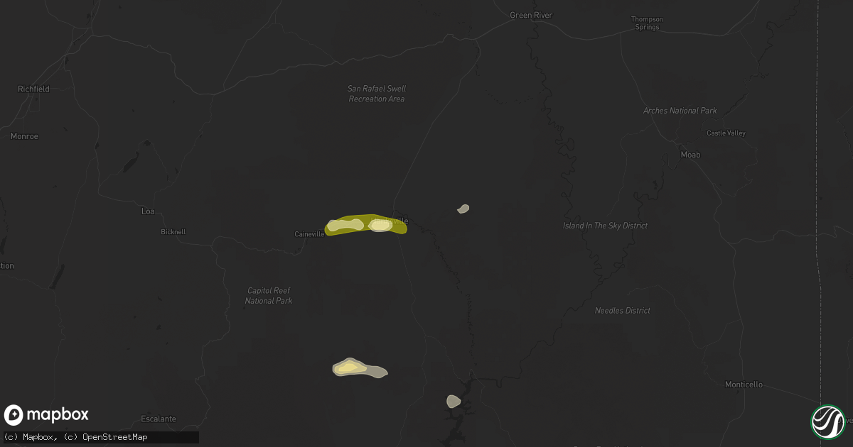 Hail map in Hanksville, UT on October 2, 2022