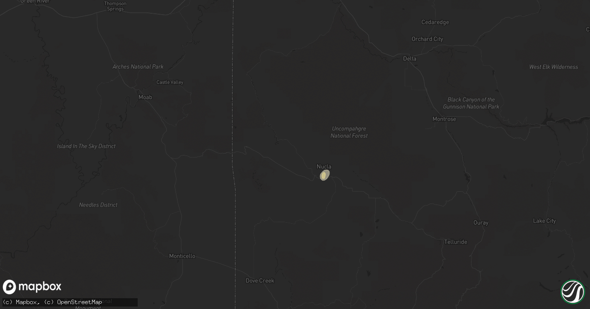 Hail map in Naturita, CO on October 2, 2022
