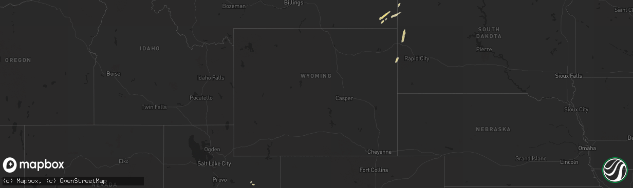 Hail map in Wyoming on October 2, 2022