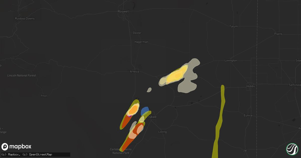 Hail map in Artesia, NM on October 2, 2023