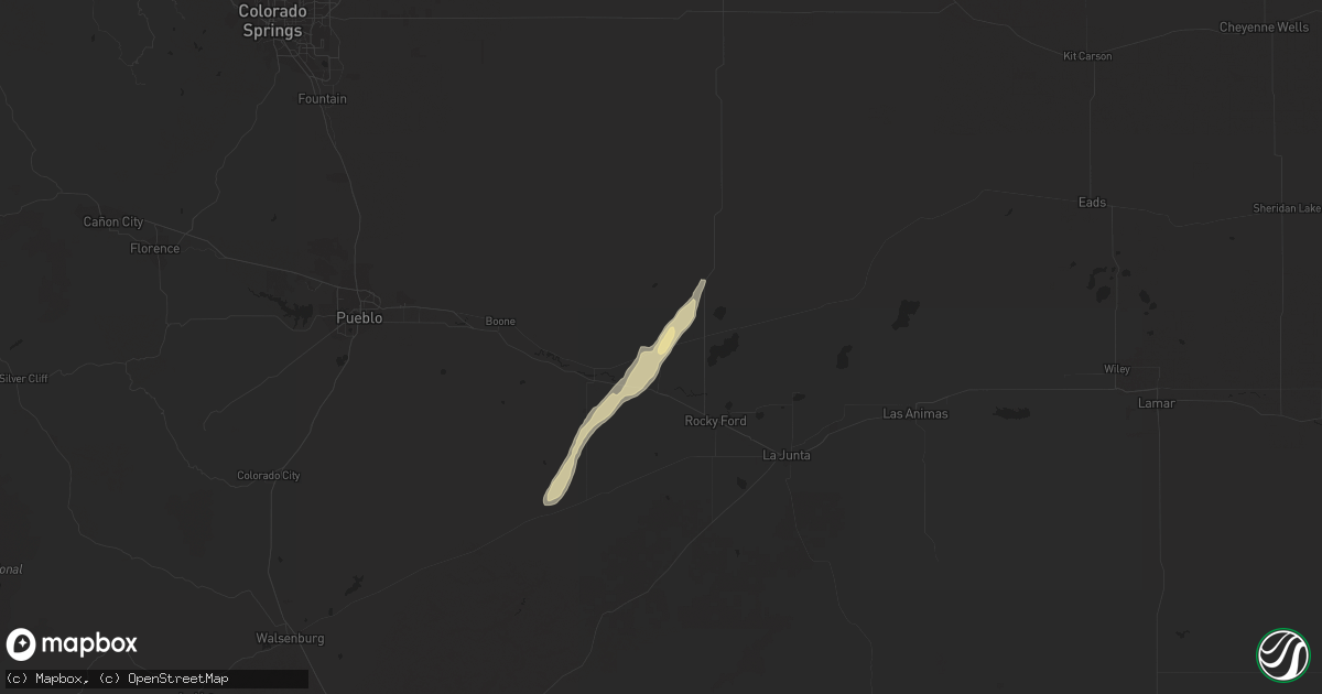 Hail map in Crowley, CO on October 2, 2023