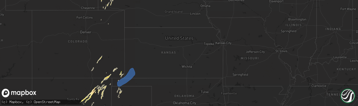 Hail map in Kansas on October 2, 2023