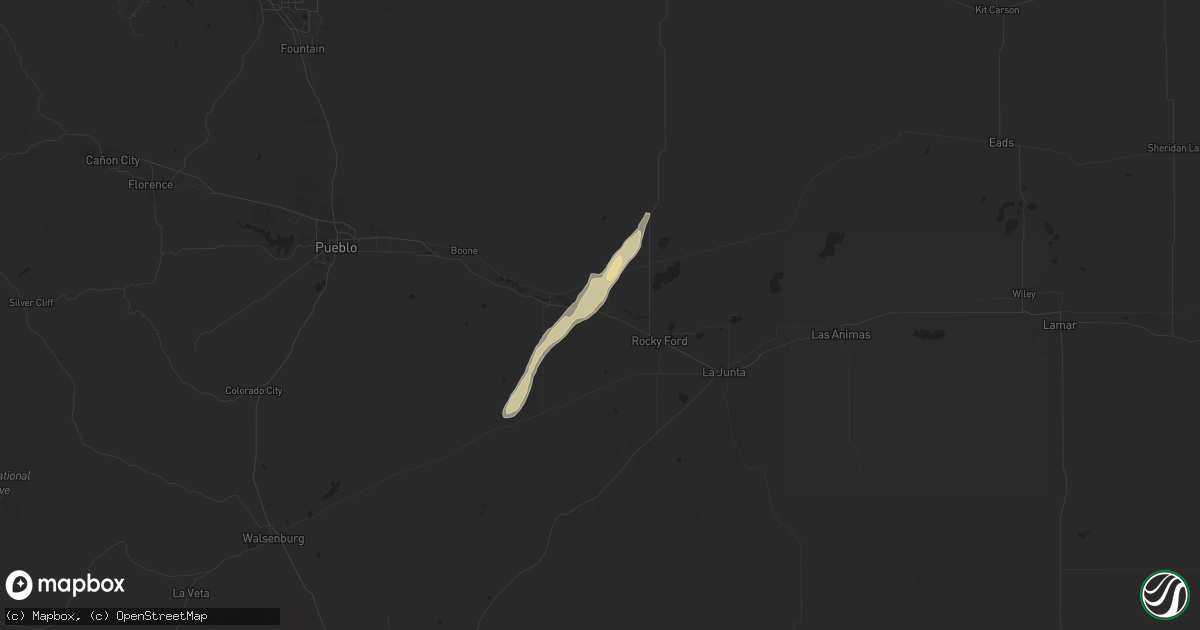 Hail map in Manzanola, CO on October 2, 2023