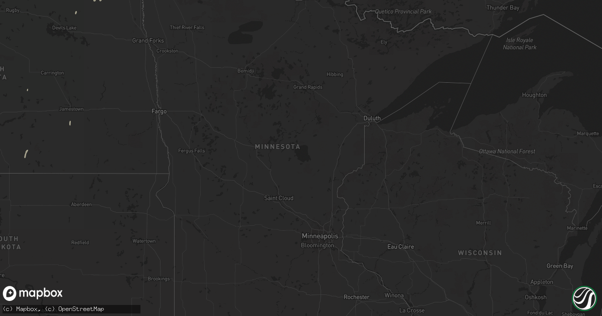 Hail map in Minnesota on October 2, 2023