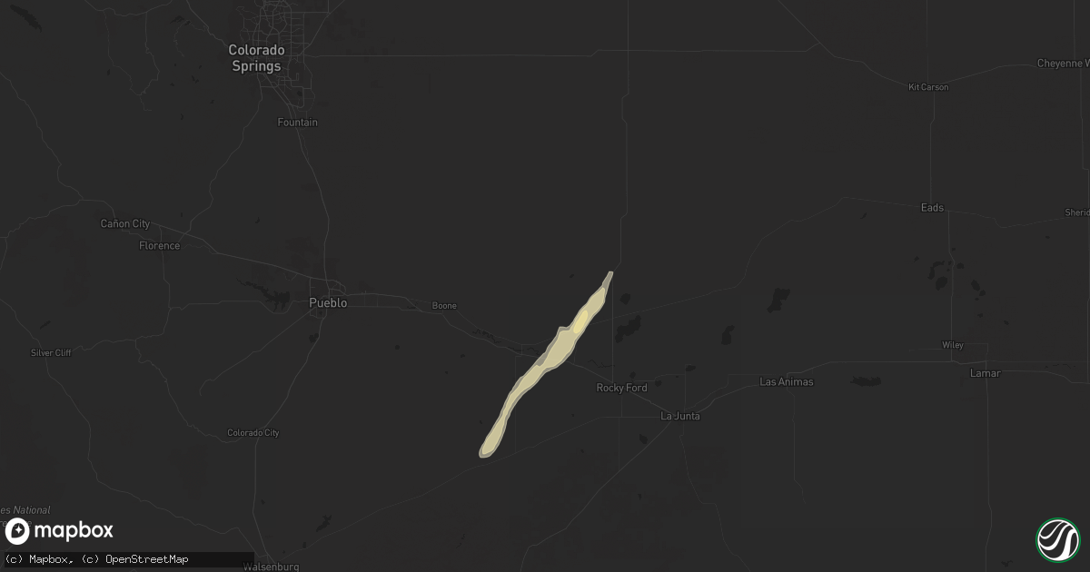 Hail map in Olney Springs, CO on October 2, 2023