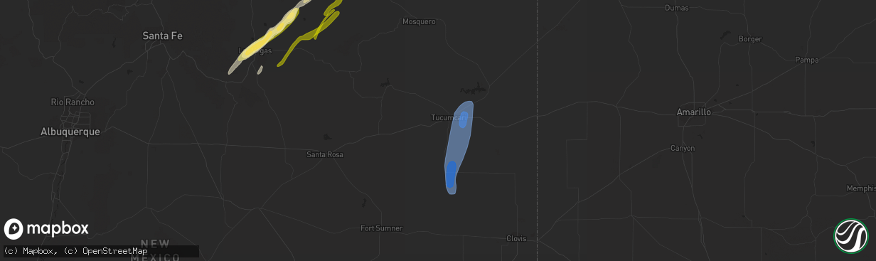 Hail map in Tucumcari, NM on October 2, 2023