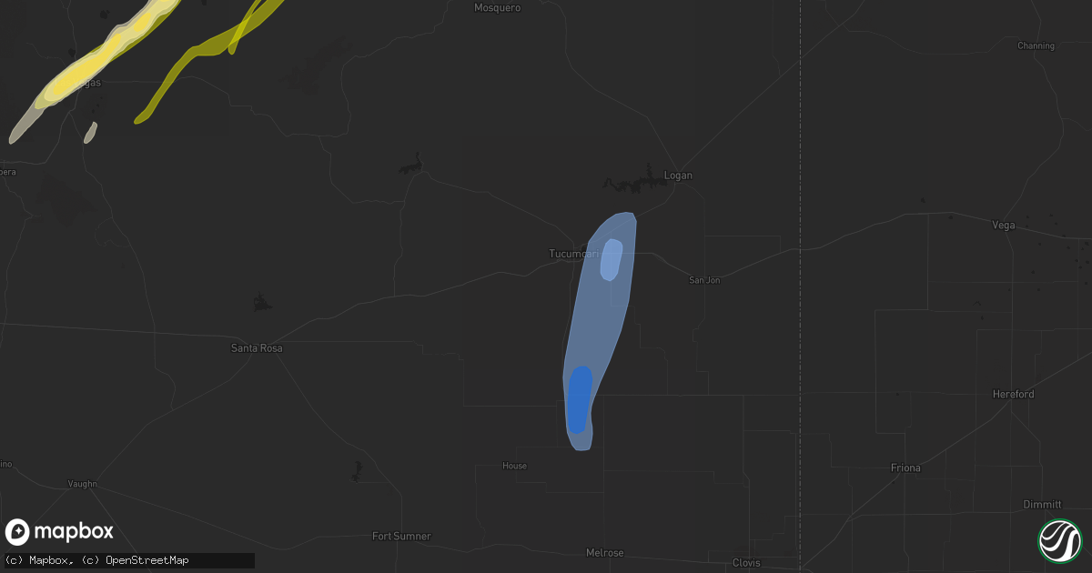 Hail map in Tucumcari, NM on October 2, 2023
