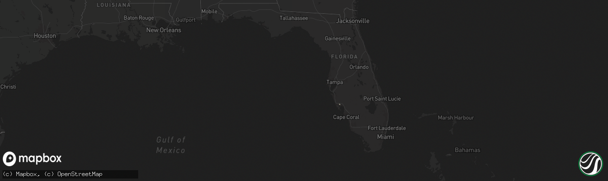 Hail map in Florida on October 2, 2024