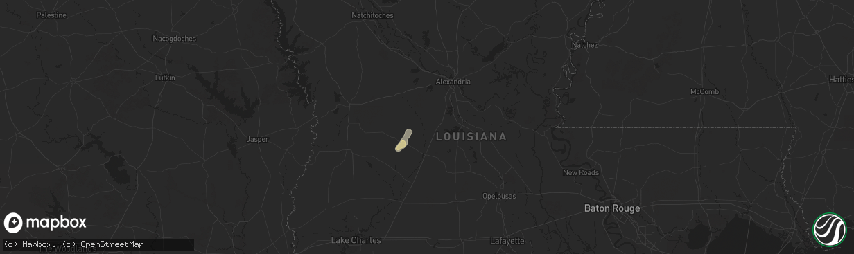 Hail map in Glenmora, LA on October 2, 2025