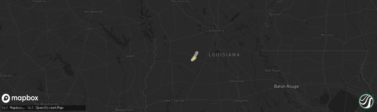 Hail map in Pitkin, LA on October 2, 2025