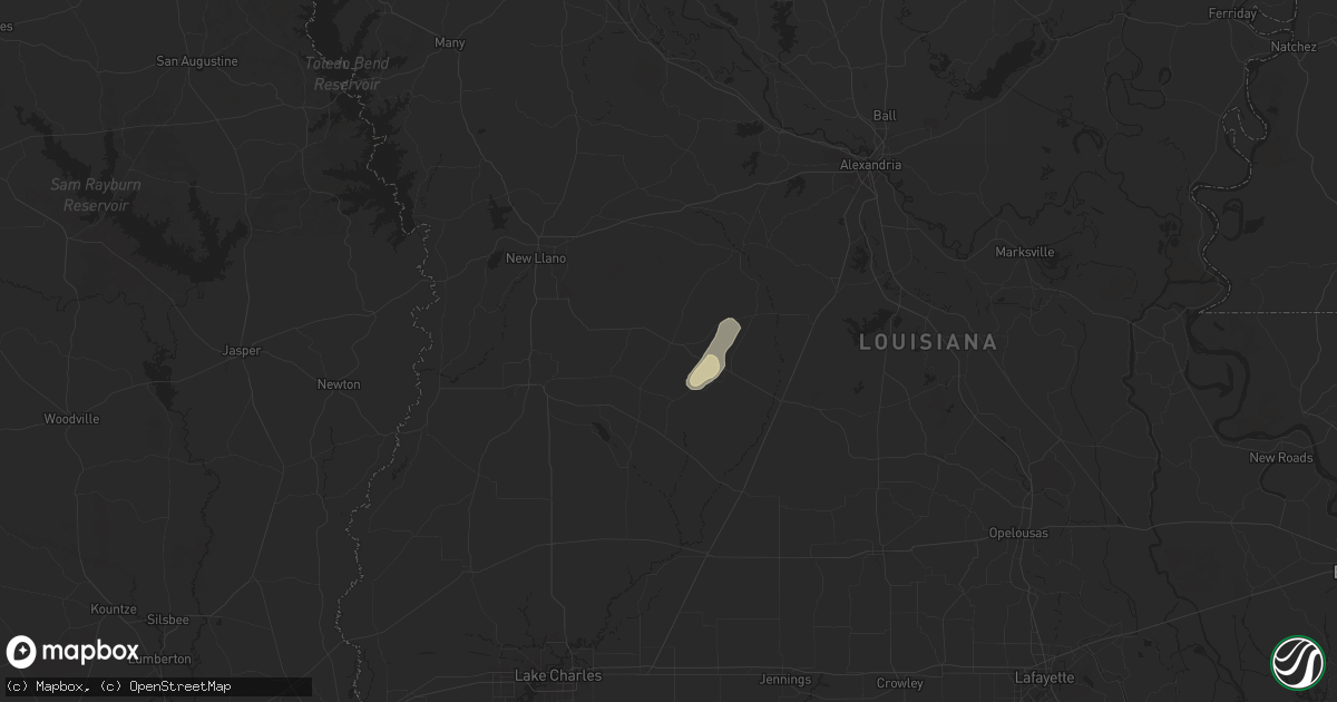 Hail map in Pitkin, LA on October 2, 2025