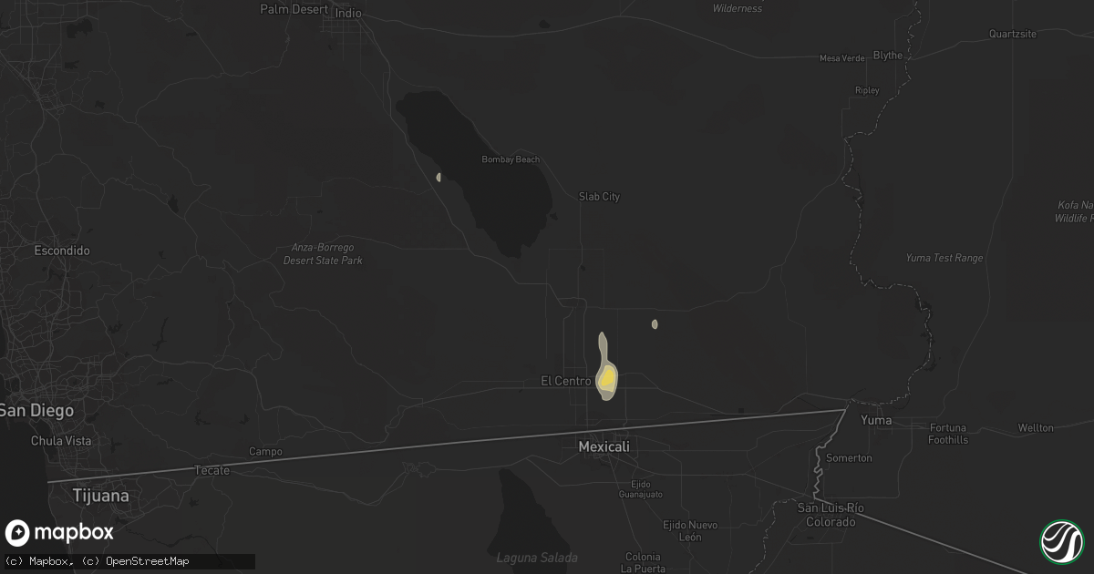 Hail map in Imperial, CA on October 3, 2011