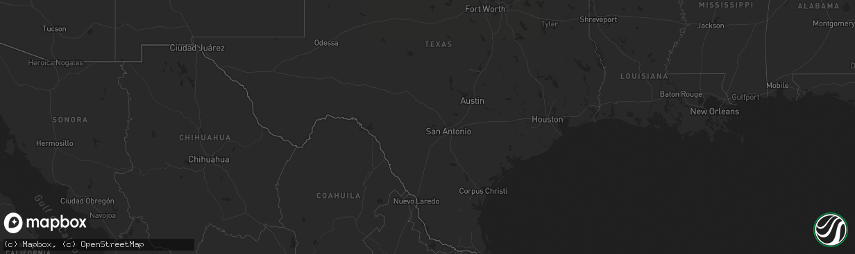 Hail map on October 3, 2011