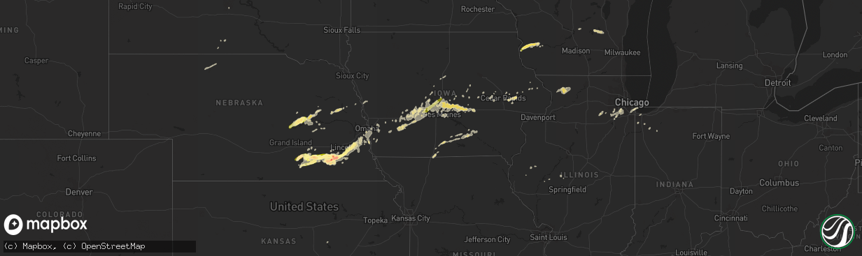 Hail map in Illinois on October 3, 2013