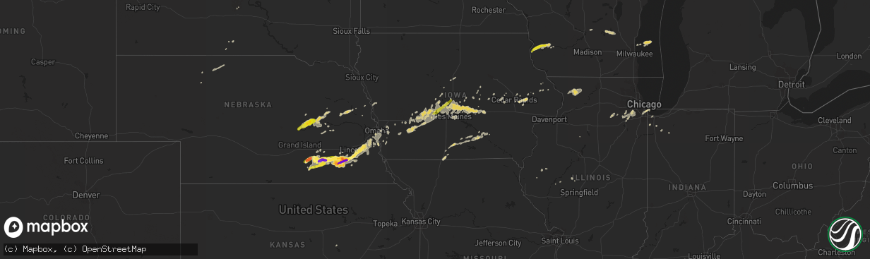 Hail map on October 3, 2013