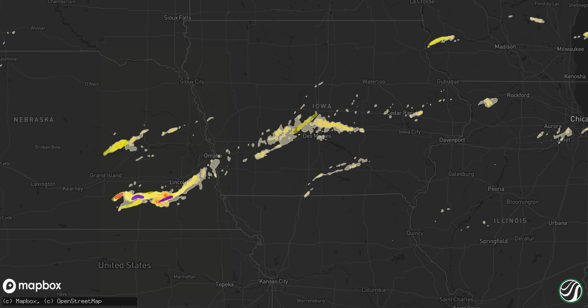 Hail map on October 3, 2013
